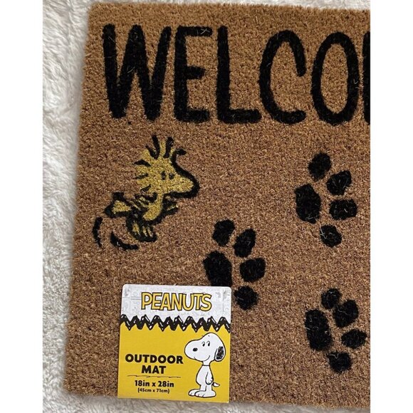 Peanuts Snoopy Woodstock Paw Prints Welcome Outdoor Coir Mat 18” X 28” NEW - Picture 4 of 8